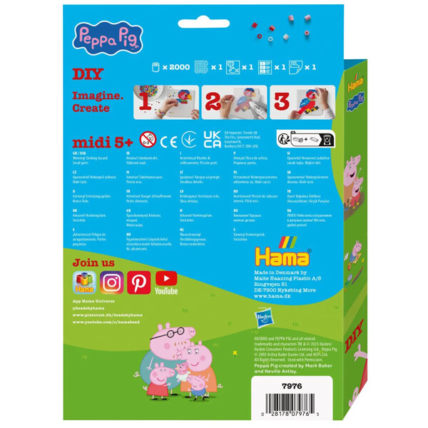Hama Midi Box Peppa Pig med Evie 2000 stk. (Bilde 3 av 3)