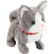 Happy Pets Plysjkattunge Grå-Hvit