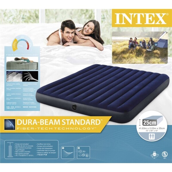 Intex Klassisk Downy Luftmadrass 183x203x25 cm (Bilde 4 av 4)