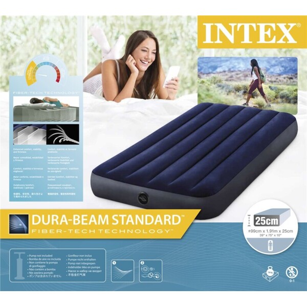 Intex Klassisk Downy Luftmadrass 99x191x25 cm (Bilde 4 av 4)
