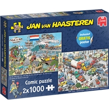 Pussel 1000 x 2 JvH Traffic Chaos & Air, Land, Sea