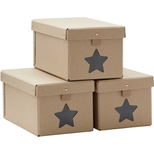 Kids Concept Skoesker 3-pakk natur