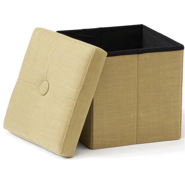 Kids Concept Sittepuff med Oppbevaring Gul/ Beige (Bilde 3 av 4)