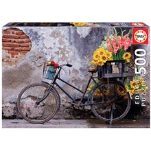 Puslespill Bicycle and Flowers 500 Deler