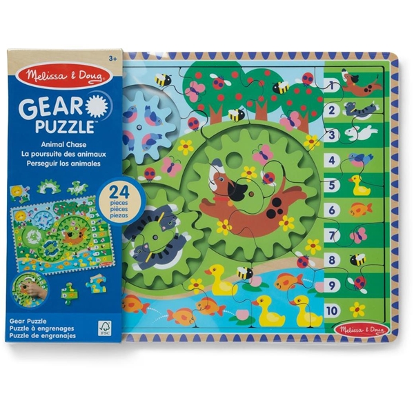 Wooden Gear Puzzle Animal Chase I-Spy (Bilde 1 av 3)