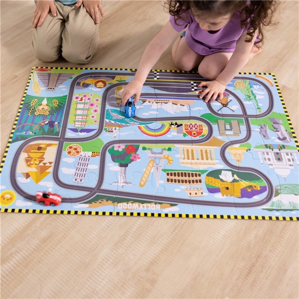 Floor Puzzle & Play Set Race Track (Bilde 3 av 3)