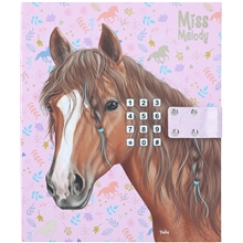 Miss Melodi dagbok med kode & musikk, rosa