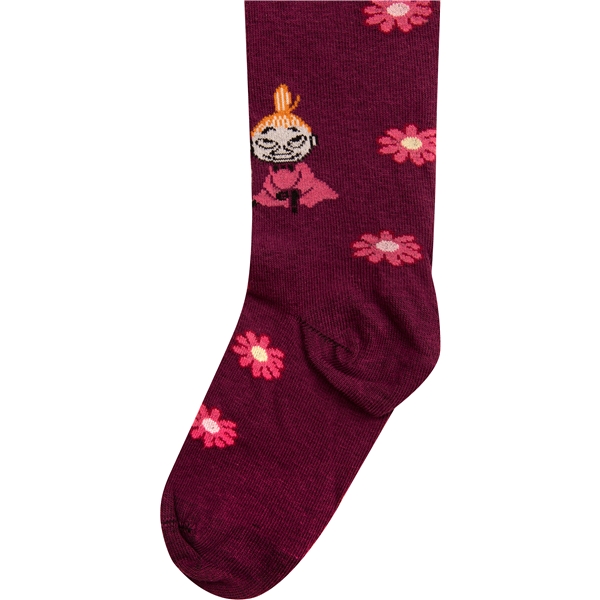 Mummistrømpebukse Blomster Burgund (Bilde 2 av 2)
