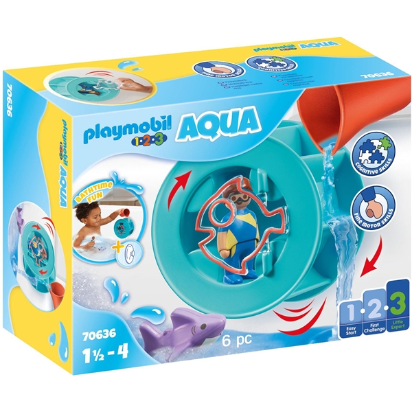 70636 Playmobil 1.2.3 Aqua Vannhjul med babyhai (Bilde 1 av 5)