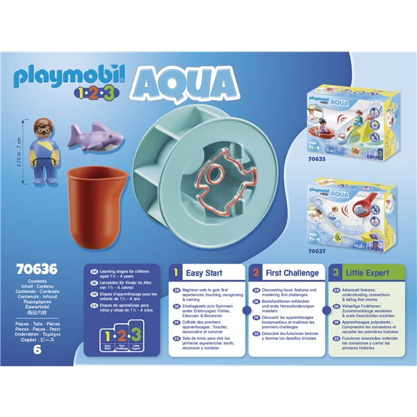70636 Playmobil 1.2.3 Aqua Vannhjul med babyhai (Bilde 5 av 5)
