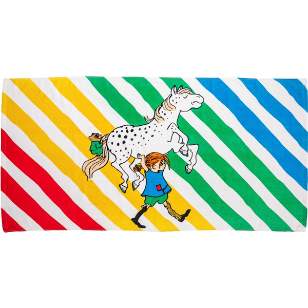 Pippi Langstrømpe stripete badehåndkle (Bilde 1 av 3)