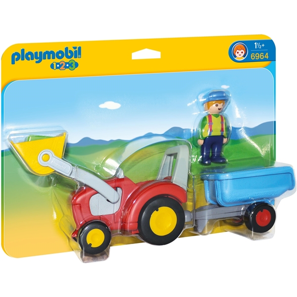 6964 Playmobil 1.2.3 Bonde Med Traktor og Henger (Bilde 1 av 3)
