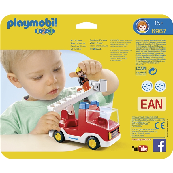 6967 Playmobil 1.2.3 Brannvogn med Stige (Bilde 2 av 3)