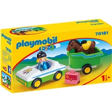 70181 Playmobil 1.2.3 Bil med Hestetransport