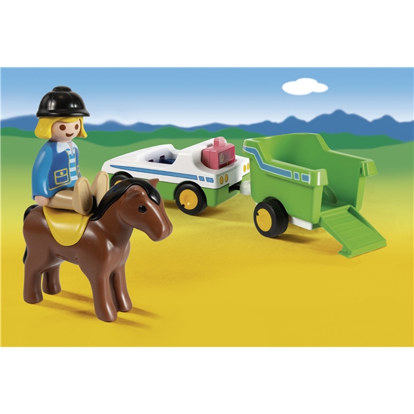 70181 Playmobil 1.2.3 Bil med Hestetransport (Bilde 3 av 4)