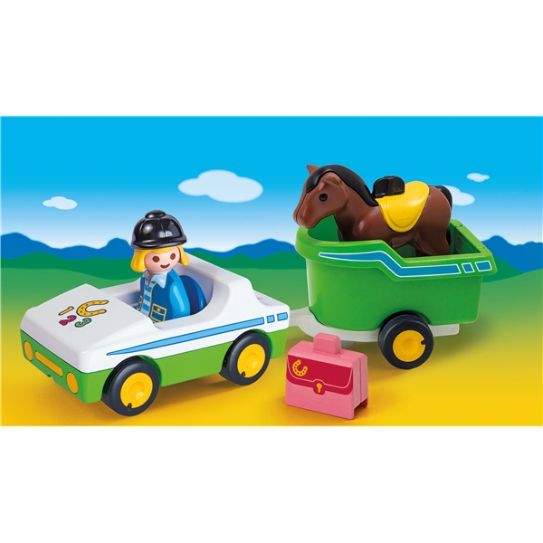 70181 Playmobil 1.2.3 Bil med Hestetransport (Bilde 4 av 4)