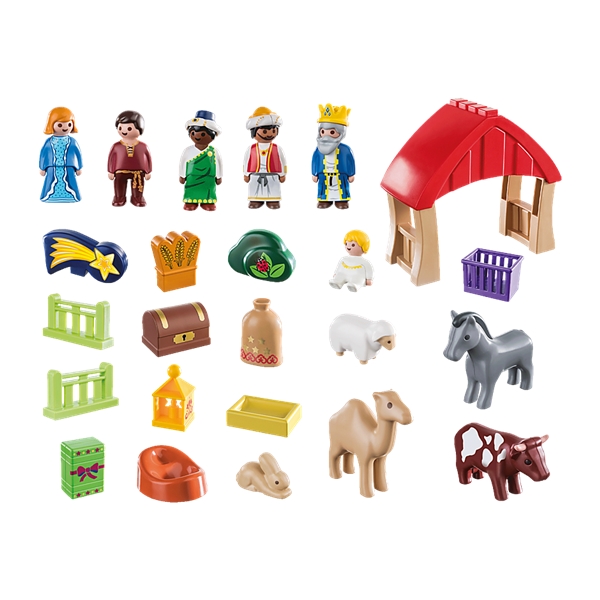 70259 Playmobil 1.2.3 Adventskalender Julekrybbe (Bilde 2 av 3)