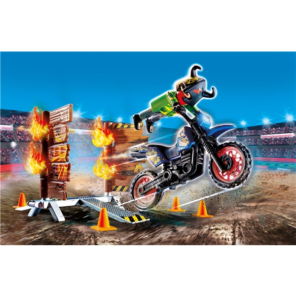 70553 Playmobil Stunt Show Motorsykkel med Ildvegg (Bilde 6 av 6)