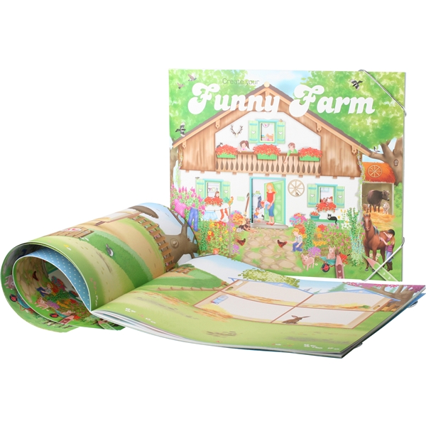 Create Your Funny Farm - Male- og stickersbok