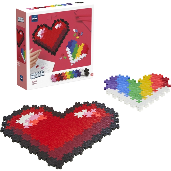 Plus-Plus Puzzle By Number Hearts 250 Deler (Bilde 1 av 7)