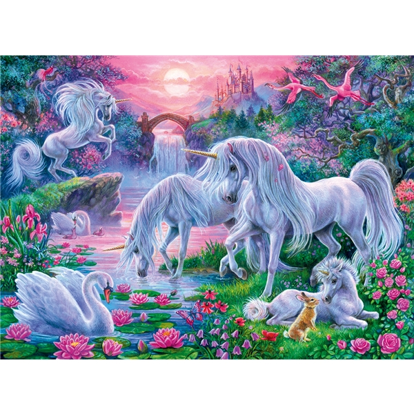 Puslespill XXL 150 deler Unicorns, Sunset Glow (Bilde 2 av 2)