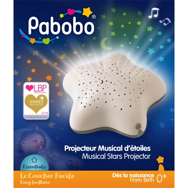 Pabobo Stjerneprosjektor Musikk USB Beige (Bilde 4 av 4)