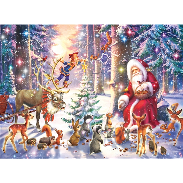 Puslespill 100 Deler Christmas In The Forest (Bilde 2 av 2)