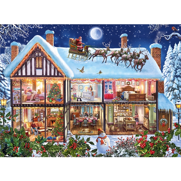 Puslespill 100 Deler XXL  Christmas At Home (Bilde 2 av 2)