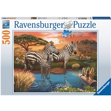 Puslespill 500 Deler Zebras in Sunset