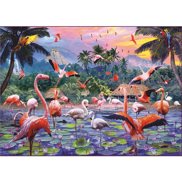 Puslespill 1000 brikker rosa flamingoer (Bilde 2 av 2)