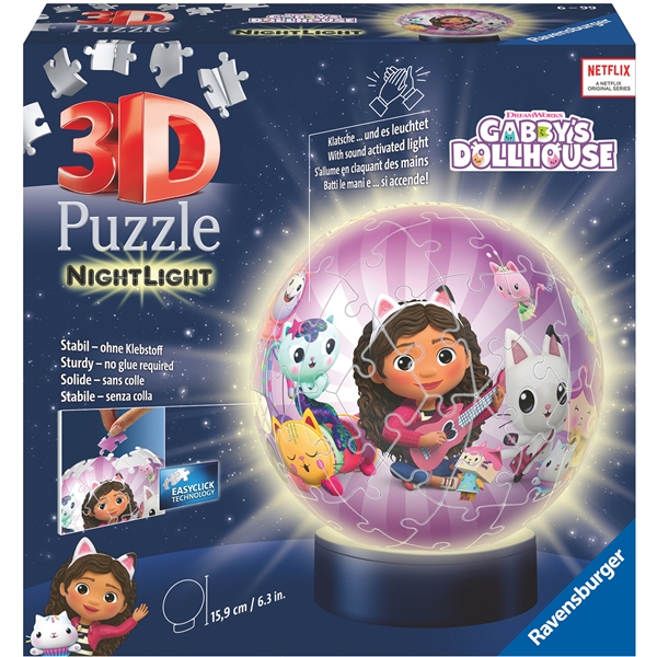 Puslespill 3D Gabby's Dollhouse Night Light 72 pc (Bilde 1 av 3)