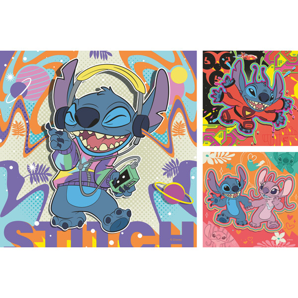 Puslespill 3 x 49 Biter Disney Stitch (Bilde 2 av 5)
