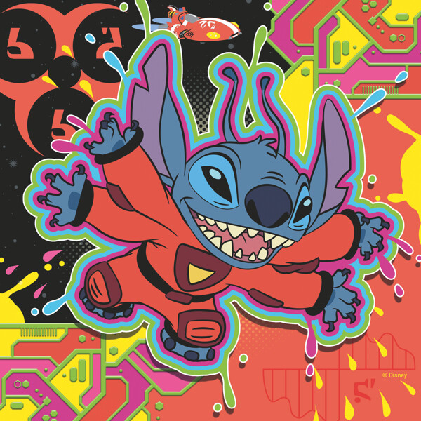 Puslespill 3 x 49 Biter Disney Stitch (Bilde 4 av 5)