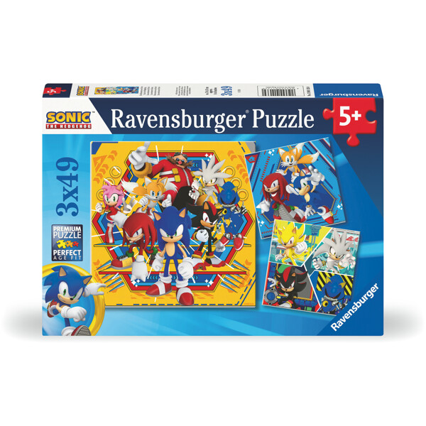 Puslespill 3 x 49 Biter Sonic the Hedgehog (Bilde 1 av 5)