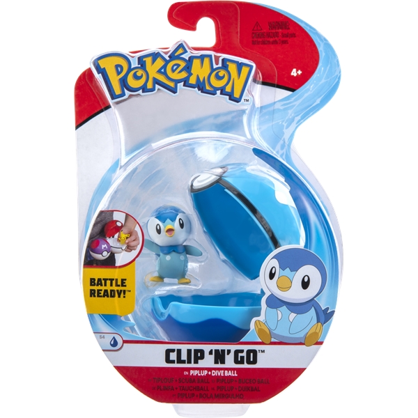 Pokemon Clip 'N Go Piplup & Dive Ball (Bilde 1 av 5)