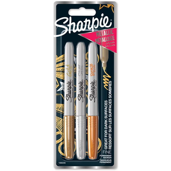 Sharpie Metallic 1,4 mm 3-p (Bilde 1 av 6)