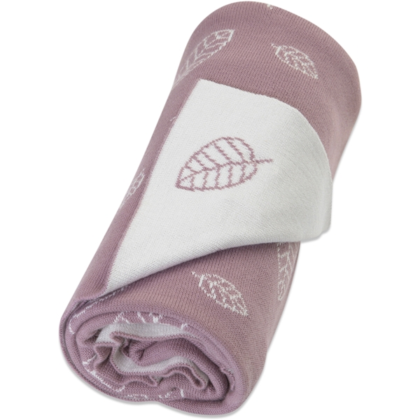 Pledd Nordic Leaf ØKO Soft Pink (Bilde 1 av 3)