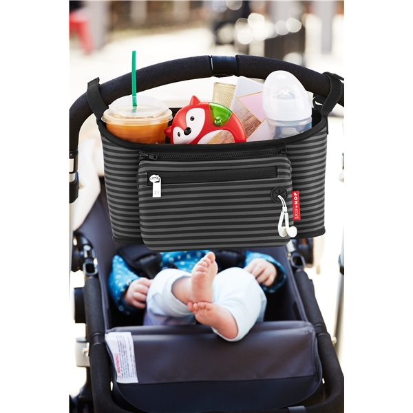 Skip Hop Stroller Organizer Svart/Grå Stripete (Bilde 3 av 3)