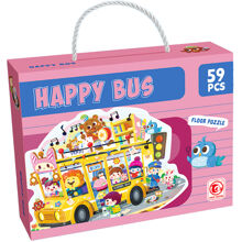 Gulvpuslespill Happy Bus