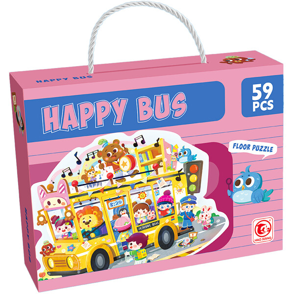 Gulvpuslespill Happy Bus (Bilde 1 av 2)