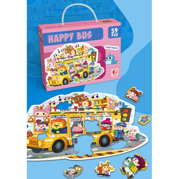 Gulvpuslespill Happy Bus (Bilde 2 av 2)