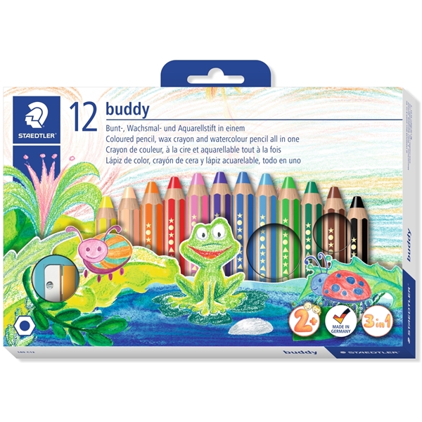 Fargeblyant Buddy 3-i-1 12-pack (Bilde 1 av 9)