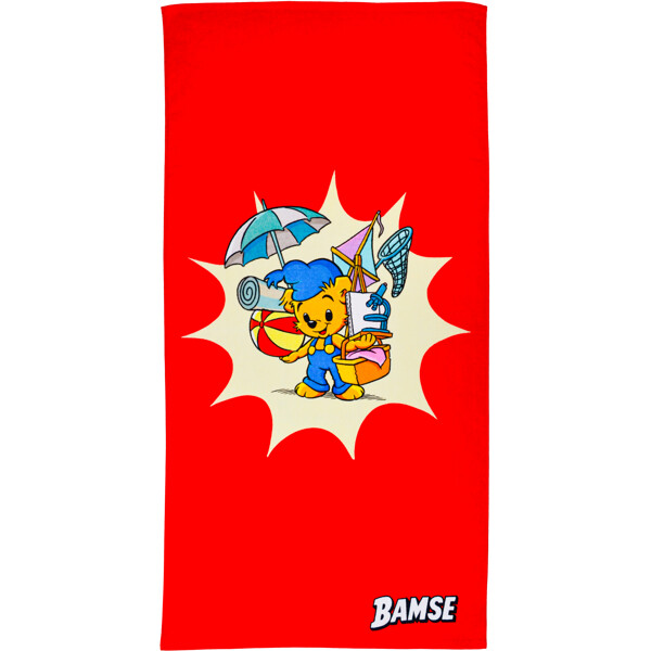 Swimpy Bamse Badehåndkle Stranden Rød