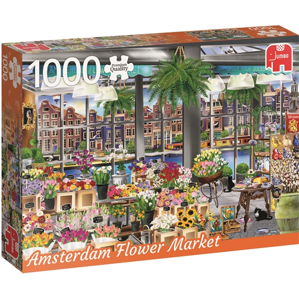 Puslespill 1000 Deler Amsterdam Flower Market