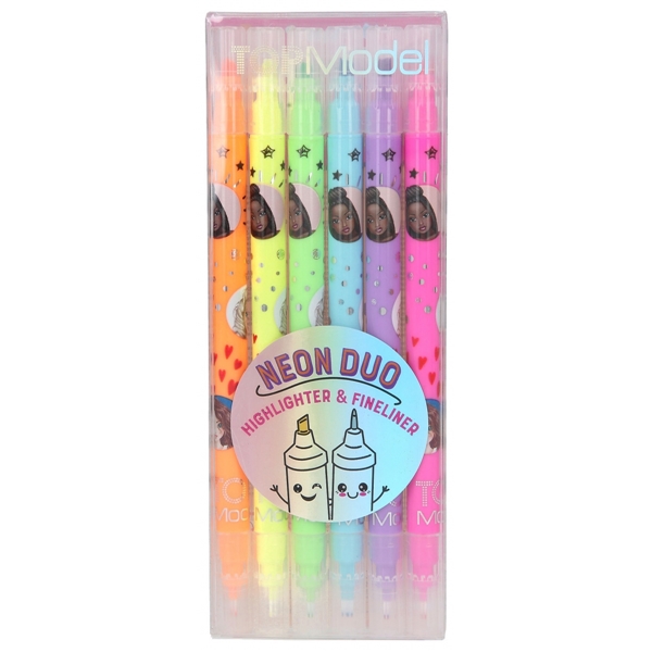TOPModel Duo Neon Highlighter & Fineliner-penner (Bilde 1 av 4)