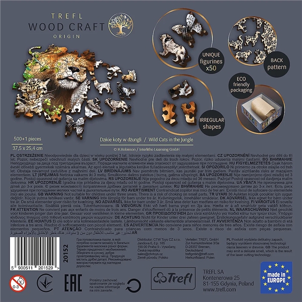 Trefl Wood Puslespill Wild Cats 501 brikker (Bilde 5 av 5)