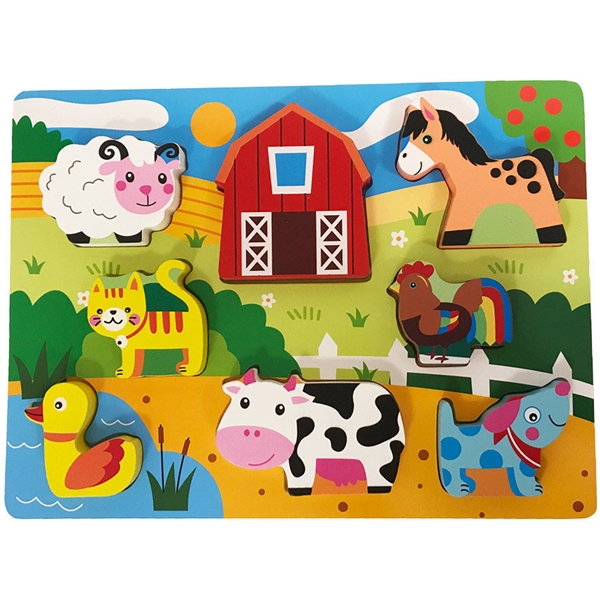 Wooden Puzzle Raised Pieces Farmhouse