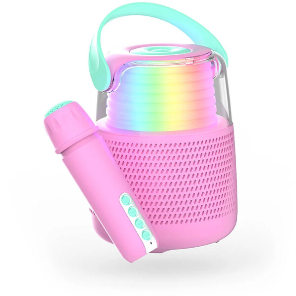 Høyttaler Karaoke Kit Mic LED Rosa (Bilde 2 av 9)