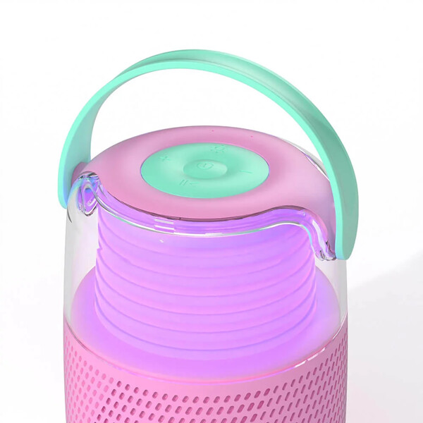 Høyttaler Karaoke Kit Mic LED Rosa (Bilde 4 av 9)