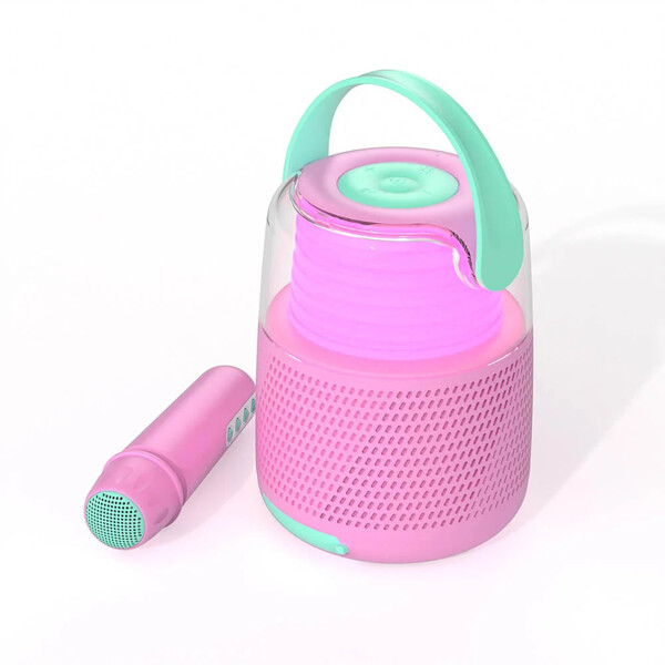 Høyttaler Karaoke Kit Mic LED Rosa (Bilde 5 av 9)